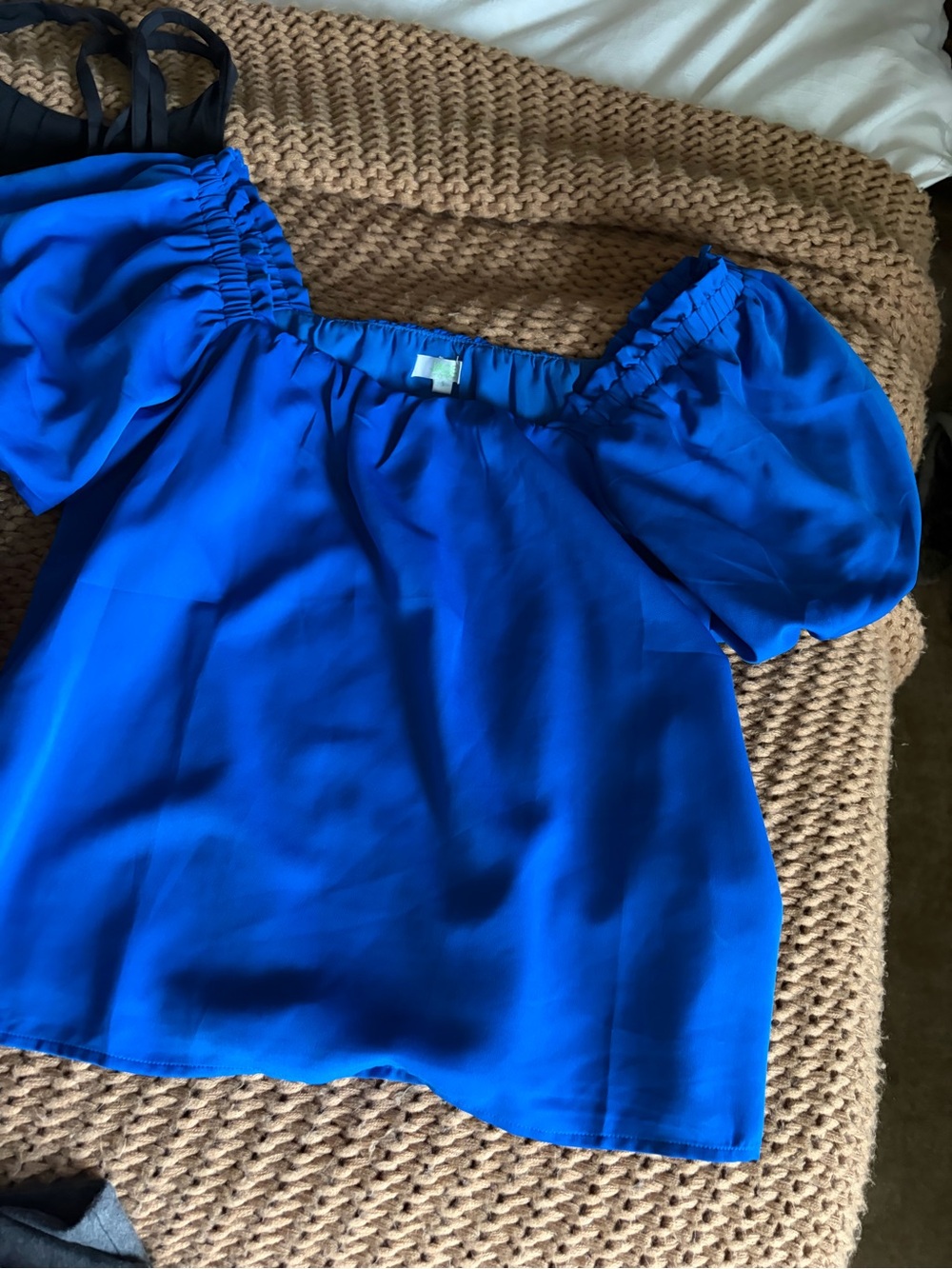 Blue pepper Off-Shoulder Royal Blue Women's Top